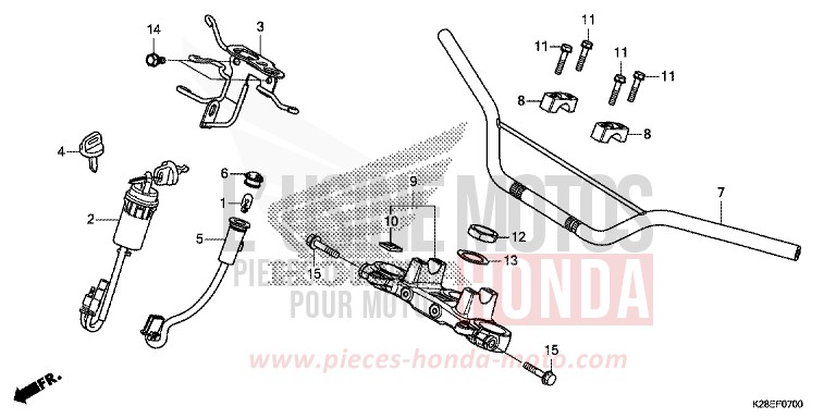 TUYAU DE GUIDON de CRF125F "Petites Roues" EXTREME RED (R292) 2024